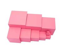 HEALSOPTHY Torre Montessori Rosa de Madera para Juego Educativo para Desarrollo Cognitivo y Habilidades Juguete Sensorial de Aprendizaje