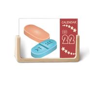 Health Care Products - Patrón de ilustración de píldoras para escritorio de 2022, planificador de calendario de 12 meses