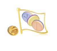Health Care Products - Pin de solapa con diseño de pastillas, diseño de bandera de metal dorado