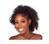 Health - Extensión de cola de caballo corta afro rizada con cordón para mujeres negras, cola de caballo sintética con clips, cuidado personal (marrón oscuro)