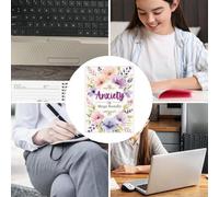 Health Journal - Diario de ansiedad | Cuaderno de objetivos con tapa floral para salud mental, rastreador de gestión de emociones para enfoque de desafío, personal