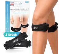 Health Press Rodillera para el tendón rotuliano, 2 rodilleras, vendaje de tendón rotuliano para alivio, guía y estabilización del tendón rotuliano, rodillera, vendaje para rótula, banda ajustable