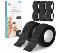 Health Press® Venda autoadhesiva para los dedos - 8 rollos negro (2,5 cm x 4,5 m) | Venda elástica para los dedos | Venda para los dedos resistente al polvo, la grasa y la suciedad