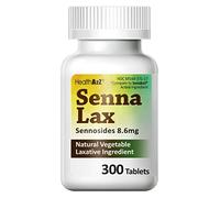 HealthA2Z® Senna Laxante | 300 unidades | Sennosides 8.6 mg | Vegetal natural | Ingredientes laxantes | Alivio durante la noche | Movimiento intestinal | Alivio del estreñimiento