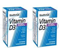 HealthAid Vitamina D3 1000iu - 30 comprimidos (paquete de 2)