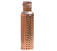 HEALTHANDWEALTH Botella de agua ayurvédica de cobre, botella de agua a prueba de fugas, botella de cobre sin juntas (martillada) 750 ml