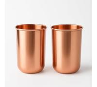 HEALTHANDWEALTH™ Vasos de cobre puro para beber - Vasos de cobre puro para salud ayurvédica - Juego de 2 piezas - 300 ml