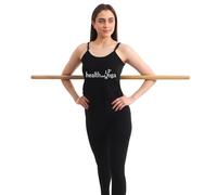 HealthAndYoga StretchNHeal XL - Bastón de yoga de madera plegable multiusos - Clavija de ejercicio físico, barra de movilidad elástica, poste de postura (XL - 48 pulgadas)