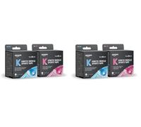 Healthcare by Amazon - Cinta kinesiológica deportiva para musculatura, 5 x 5 cm, 2 cintas, 1 azul y 1 rosa, 2 Unidad, Paquete de 4 (Anteriormente una Marca de Amazon Basic Care, el Mismo Producto)