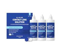 Healthcare by Amazon Solución todo en uno para lentes de contacto blandas - Biotolerable para ojos sensibles, 3 x 360 ml