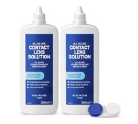 Healthcare by Amazon Solución todo en uno para lentes de contacto blandas - Biotolerable para ojos sensibles, 2 x 250 ml