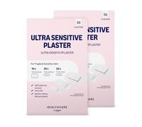 Healthcare By Amazon tiritas ultrasensibles, aptas para bebés, niños y adultos, 3 tamaños, 50 unidades (Paquete de 2) (Anteriormente una marca Amazon Basic Care, el mismo producto)