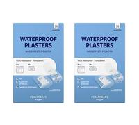 Healthcare By Amazon Waterproof Plasters (Transparent "Second Skin" High Protection), 35 Count(20pc 7 x 2cm, 15pc 5 x 7.5cm)(Paquete de 2) (Anteriormente una marca Amazon Basic Care,el mismo producto)