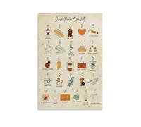Healthcare Educational Poster, School Nurse Alphabet & Anatomy Chart, Informative Canvas Wall Art for Nursing Students & Professionals(Framed,12x18inch(30x45cm))