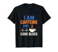 Healthcare Heroes Caffeine Code Blues ECG Diseño de café Camiseta