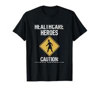 Healthcare Heroes Caution Nurse Crossing Sign Novedad Camiseta