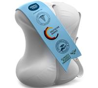Healthfix Almohada ortopédica para las rodillas para dormir de lado, con correa, 2 piezas de espuma viscoelástica y funda lavable (blanco)