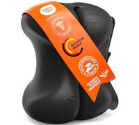 Healthfix Almohada ortopédica para las rodillas para dormir de lado, con correa, 2 piezas de espuma viscoelástica y funda lavable (negro)