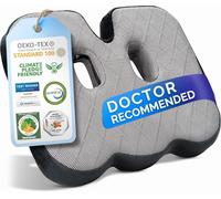 Healthfix Cojín ortopédico para oficina y co- Asiento ergonómico de espuma viscoelástica con función de alivio del coxis y de los huesos del asiento (media fija)