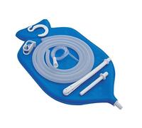 HealthGoodsEU - Kit de bolsa de enema de goma (azul) para limpieza de colon con manguera de silicona (2 cuartos de galón, parte superior abierta) - Todos los accesorios incluidos