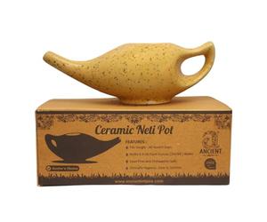 HealthGoodsEU Patrón de cerámica olla Neti para administración nasal de limpieza de la peca