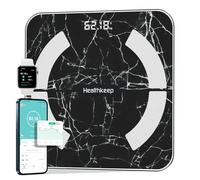 Healthkeep Balance - Báscula de equilibrio con Bluetooth (13 indicadores) para Andriod e iOS Max 180 kg/400 lb/28 cm, color negro