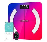 Healthkeep Balance - Báscula de equilibrio con Bluetooth (alta precisión, 13 indicadores) para Andriod e iOS Max 180 kg/400 lb/28 cm, multicolor