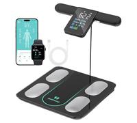 Healthkeep Báscula Persona Balance Conectada Impedancia Con 8 Electrodos 21 Datos Corporal Pantalla VA Medición BIA de Doble Frecuencia Con APP para Andriod e iOS, Máx. 180 kg/400 lb/28