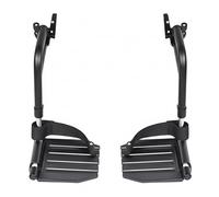 Healthline Placas de pie para silla de ruedas con trabillas para el talón, par (negro) - Se adapta a sillas de ruedas estándar seleccionadas - Longitud ajustable de 16.5 a 20.5 pulgadas - Comprueba la