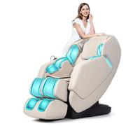 HealthRelife - Silla de masaje para todo el cuerpo, silla de masaje inteligente Zero Gravity, manos robóticas 3D con riel SL - Sillón de relajación Bluetooth-Brun