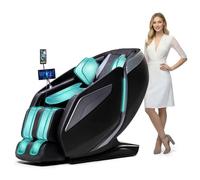 HealthRelife Sillón de Masaje de Cuerpo Completo con bodyscan 4D Manos robóticas Inteligente Shiatsu cojín de Masaje con función de Voz calefacción Trasera (Negro)