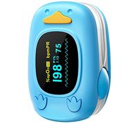 HealthTree Oxímetro de pulso para la yema del dedo para niños, Monitor de saturación de oxígeno en sangre para bebés, Monitor de oxígeno portátil para niños, Baterías NO incluidas（azul）