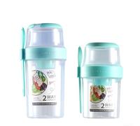 Healthy Eating Made Easy 2 tazas de ensalada reducidas de grasa con cuchara integrada, tus necesidades de aperitivos