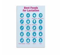 Healthy Foods for Lactation Journey Poster, Encouraging Canvas Art for Mother's Room, Kitchen, Wellness Space(Unframed,12x18inch(30x45cm))