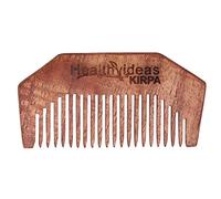 Healthy Ideas - Peine Kripa, para barba/sij, para hombre, aprobado por Khadi India, el peine original de madera de nim hecho a mano, para la comunidad sij, hombre/mujer, anticaspa, antihongos