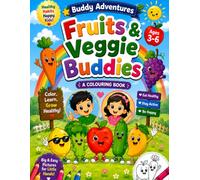 Healthy Kids - ABC Fruits & Veggie Buddies: Alphabet Coloring Book for Kids Ages 3-6 | Learn ABC with Cute Fruits & Vegetables | Easy Coloring Pages ... & Early Learning (Buddy Adventures)