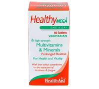 Healthy Mega Multivitamínico de Alta Potencia y Liberación Prolongada (60 Comprimidos) - Complejo con Minerales, Enzimas Digestivas y Antioxidantes