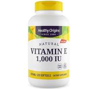 Healthy Origins, Natural Vitamin E, 1.000UI, 120 Cápsulas blandas, Probadas en Laboratorio, Sin Gluten, No GMO