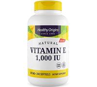 Healthy Origins, Natural Vitamin E, 670mg (1000 IU), 1 Cápsula cada 4 Días, 240 Cápsulas blandas, Altamente Dosificado, Testado en Laboratorio, Sin Soja, Sin Gluten, No GMO