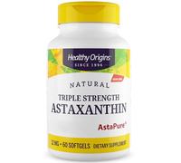 Healthy Origins, Triple Strength Astaxanthin, Depot, 12mg, de Haematococcus Pluvialis, 60 Cápsulas blandas, Probadas en Laboratorio, Sin Soja, Sin Gluten, no GMO