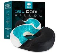Healthy Spirit Almohada de gel de dona, cojín de elevación, cojín de dona para coxis, hemorroides, coxis, ciática, cojín de embarazo, color negro