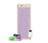 HealthyLine PEMF Almohadilla de calefacción por infrarrojos - terapia de luz fotónica, cristales curativos de turmalina de jade amatista - Tapete TAJ, 74in x 28in Full-Body PRO Plus, Beige, 1