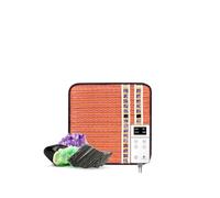 HealthyLine TAO Almohadilla térmica infrarroja lejana - Pequeña alfombrilla de piedras preciosas de cristal natural para el dolor de espalda - Apagado automático eléctrico - Terapia rejuvenecedora de iones negativos - Apto para FSA y HSA - 18 x 18 pulgadas