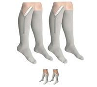 HealthyNees - Juego de 2 calcetines de compresión para pantorrilla, pantorrilla, pantorrilla, color gris, XXXXL, Gris