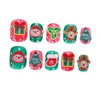 Healvian 1 Caja De Uñas Arte De Uñas Pegatinas Decoraciones De Uñas De Navidad Uñas Cortas Presione En La Uña Uñas Postizas Clavos De Plastico Uñas Diy Decoraciones El Plastico