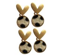 Healvian 1 Juego 2 Pares Pendientes De Earrings Publicar Aretes Para Mujeres Pendientes De Mujer Pendientes De Patrón De Vaca Exquisito Pendiente De Mujer Pendientes De Plata Aleación