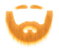 Healvian 1 Juego Accesorios para Barba y Cejas Peludo Pelo Cosplay Barba Falsa Frente Barbas Cosplay ceja Falsa Accesorio de Barba de Carnaval Barba de Fiesta Felpa Yellow