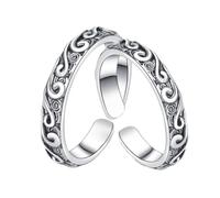 Healvian 1 Juego Anillos De Vintage Anillos De Para Novios Joyas De Moda Para Lovers Diseño Asimétrico Y Cómodo 2 Piezas