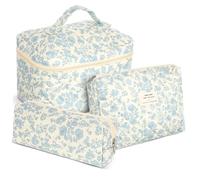 Healvian 1 Juego Bolso Cosmético De Mano Acolchado Bolsas De Viaje Bolsa De Maquillaje Coqueta Pequeño Organizadores Bolsa De Maquillaje Floral para Hacer Sabana De Algodon