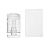 Healvian 1 juego de sellos de silicona transparente con punta francesa, tamaño ajustable, con raspador, herramienta de estampado para manicura francesa, para mujeres, artistas de bricolaje y salón.